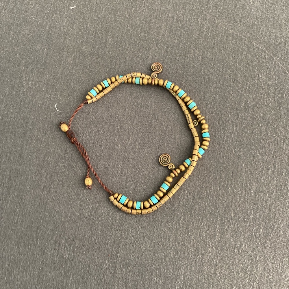 Brass and turquoise bracelet